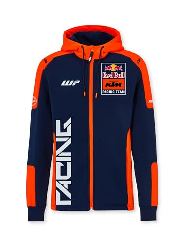 Red Bull - KTM Replica Team Zip Hoodie - Offizielles Merchandise, Dynamischer Renn-Print, Premium-Qualität - Herren - Größe L - Blau/Orange