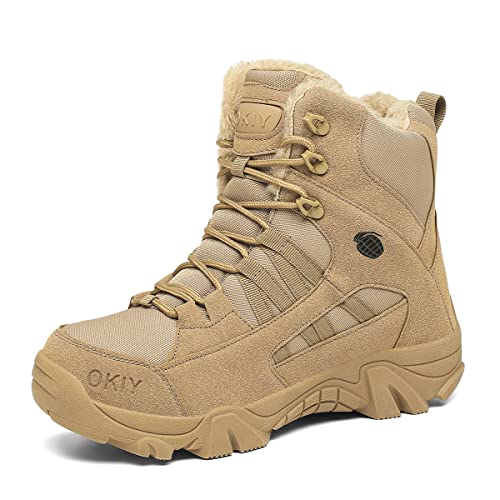 Herren Warme Outdoor-Militärstiefel High-Top-Wanderschuhe aus Wildleder Rutschfeste Verschleißfeste Taktische Stiefel Kampftrainingsschuhe