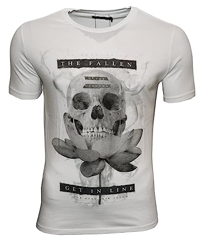 Religion Clothing Herren T-Shirt Lotus Skull-Weiss-L