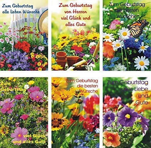 100 Glückwunschkarten zum Geburtstag Blumen 51-5304 Geburtstagskarte Grußkarten