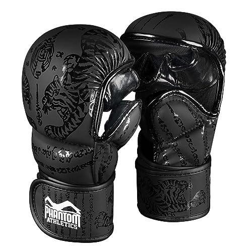 Phantom MMA Handschuhe APEX | Profi Gloves für Sparring, Fight, Boxen, Freefight (Muay Thai - Schwarz, L/XL)