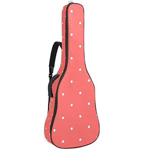 Gitarrentasche mit Reißverschluss, wasserdicht, weich, für Bassgitarre, Akustik- und klassische Folk-Gitarre, gepunktet, Pink