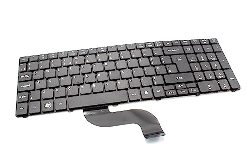vhbw Tastatur Keyboard QWERTY kompatibel mit Acer Aspire 5410T, 5536, 5536G, 5538, 5538G, 5542, 5542G, 5552 Notebook - Schwarz, mit Nummernblock