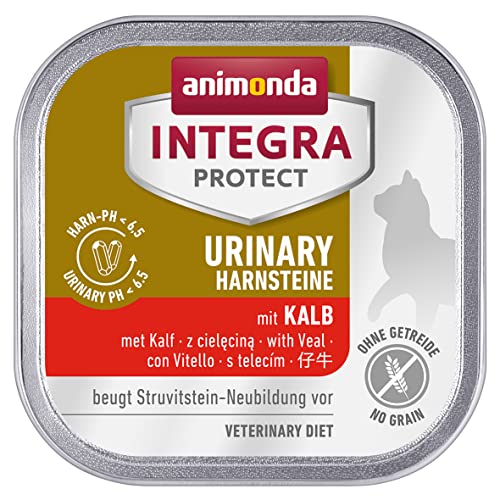 animonda INTEGRA PROTECT Integra Protect Adult Urinary Struvitstein Nassfutter Katze,hochwertiges Premiere Katzenfutter Nass getreidefrei,Diätfuttermittel für Katzen,mit Kalb,16 x 100g