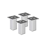 Aluminium Möbelfüße Sossai"Exklusiv" E4MF-N | 4er Set | Höhe: 150mm | Farbe: Aluminium