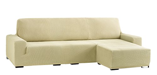 Eysa Cora bielastisch Sofa überwurf Chaise Longue kurzer arm rechts, frontalsicht, Farbe 01-beige, Polyester-Baumwolle, 39 x 35 x 19 cm