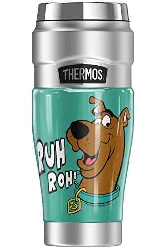 THERMOS Scooby-Doo Ruh Roh Face Edelstahl-Reisebecher, vakuumisoliert und doppelwandig, 473 ml