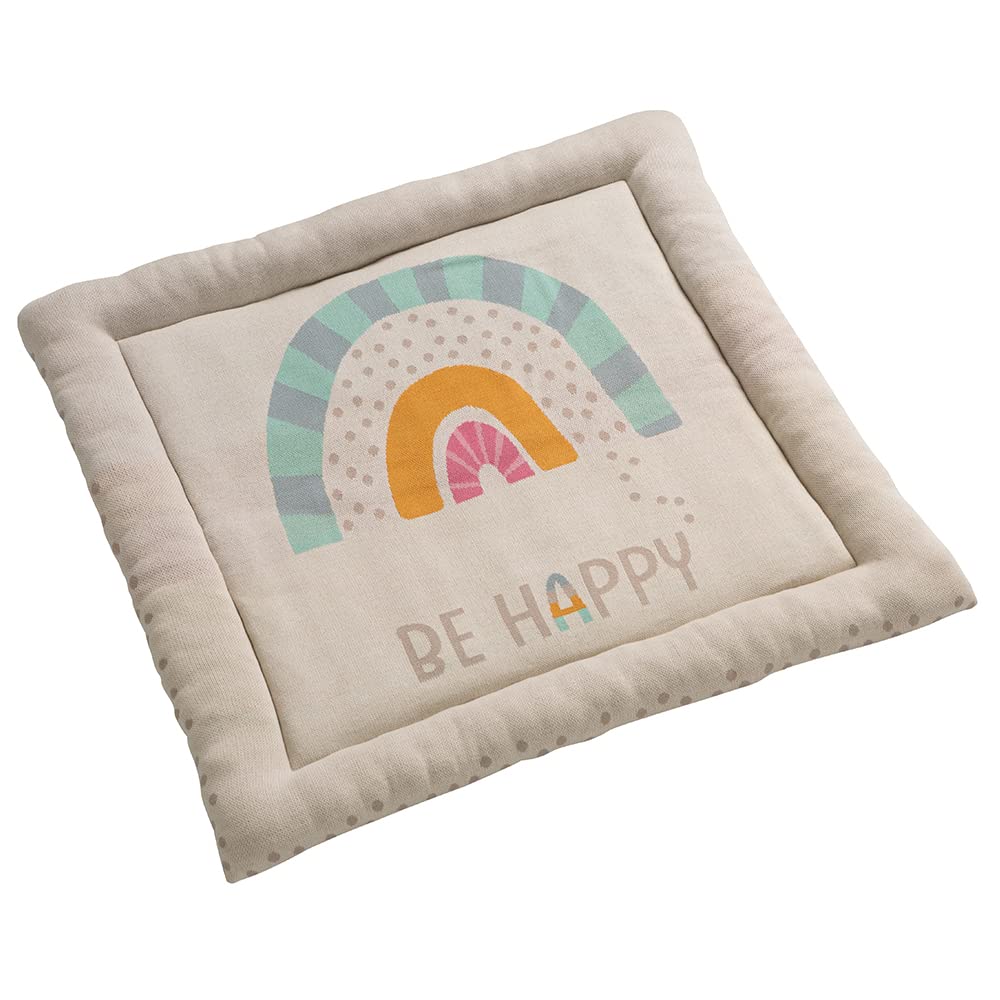howa Baby Krabbeldecke „be happy“ Strick aus 100% Baumwolle – ideal als Spieldecke und Laufgittereinlage für Babys 8902