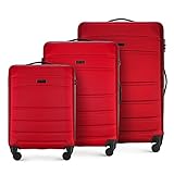 WITTCHEN Koffer – Set of 3 hartschalen, Material: ABS hochwertiger und Stabiler Rot Verschiedene Größen