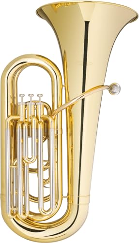 Classic Cantabile Bb Tuba T-170 Junior - Kompaktes/leichtes Schüler-Instrument - Auf Marching-Tuba umrüstbar - Inkl. Umrüstsatz, Mundstück & Hartschalenrollkoffer