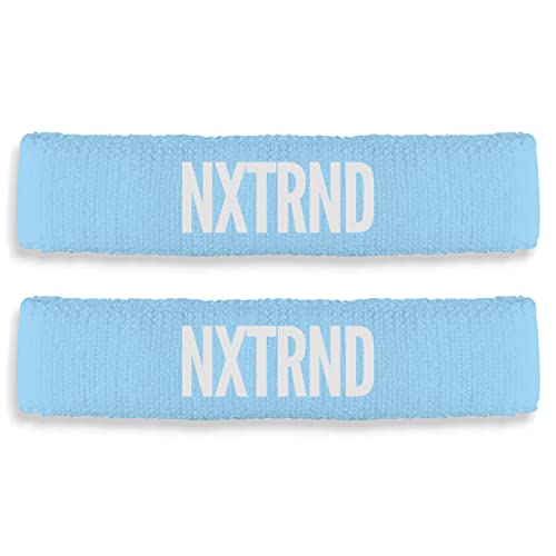 Nxtrnd Bizepsbänder für Fußball, schmale Arm-Schweißbänder, verkauft als Paar (Columbia Blue), Einheitsgröße