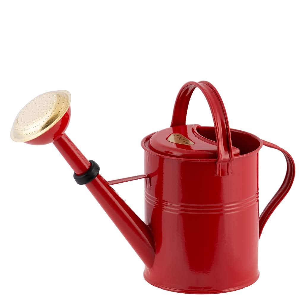 PLINT 5L Watering Can - Modern Style Watering Pot for Indoor and Outdoor House Plants - Coloured Galvanised Powder Coated Steel - Metal Design With Narrow Spout And High Handle - (Red)