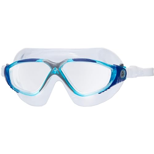 Aqua Sphere Unisex – Erwachsene Vista Schwimmbrillen, Turquoise Blue Lens Clear, L
