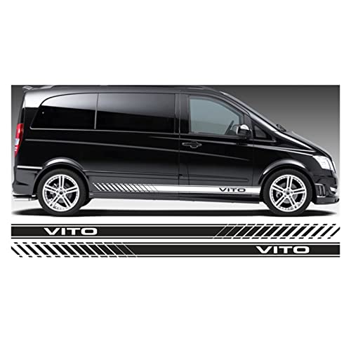 PRDECE Autodekoration for Mercedes Vito Racing Side Stripes Logo Decals Aufkleber Vinylgrafiken TU-38. für das Auto (Color Name : Black)