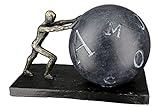 GILDE Dko Skulptur Buchstaben Ball - Wissen und Fantasie - Kunstharz anthrazitfarben, bronzefarben 37351 - Breite 25 cm