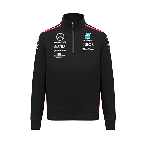 MERCEDES AMG PETRONAS Formula One Team - 2023 Team-Sweatshirt mit 1/4-Reißverschluss - Schwarz - Männer - Größe: M