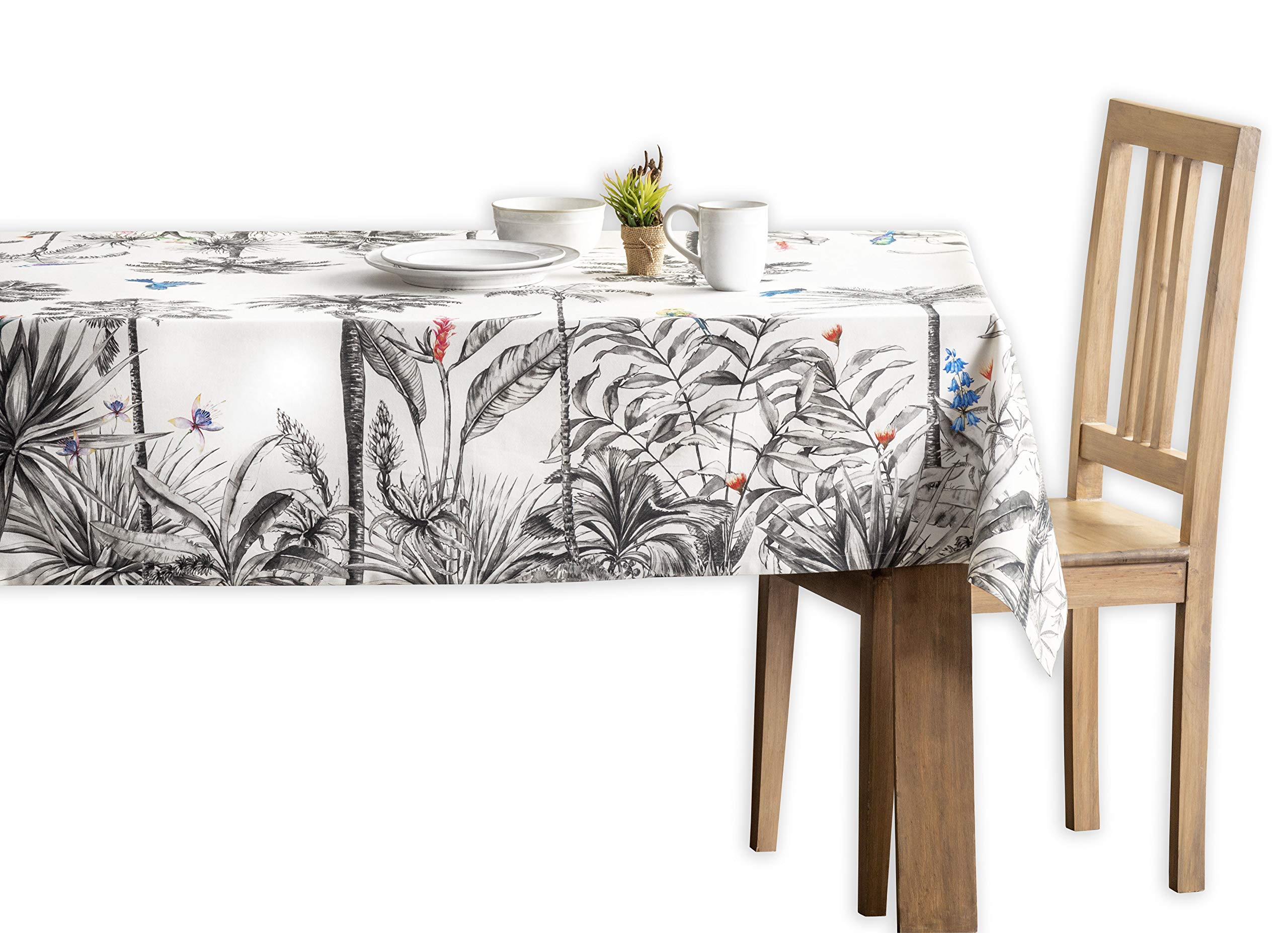 Maison d' Hermine Amazonia 100% Baumwolle Tischdecke für Küche | Abendessen | Tischplatte | Dekoration Parteien | Hochzeiten | Thanksgiving/Weihnachten (Rechteck, 160cm x 220cm)