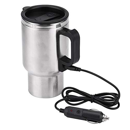 Solomi Auto-Heizbecher - Auto-Wasserkocher, Edelstahl Elektro-Auto-Heizbecher for Kaffee, Tee, Wasser 450ml 12V