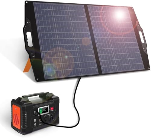 FlexSolar 100W Solarpanel Faltbar (19,8 V/5,1 A MAX) Faltbares Solarladegerät mit USB/TypeC/DC-Anschluss, kompatibel mit Telefonen/iPad/Laptop/Jackery Power Station für Camping, Wandern