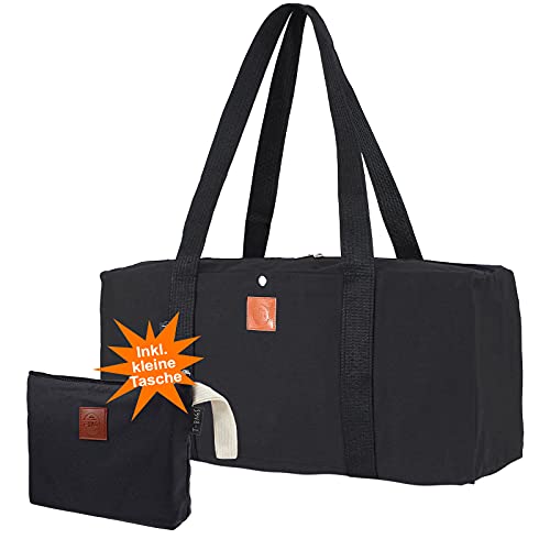 bmf-versand T-Bags Reisetasche Damen Weekender - Kulturtasche zum Aufhängen - Sporttasche Groß - Tragetasche Stoff Reißverschluss - Tasche Mädchen Teenager Umhängetasche (Dunkel Grau)