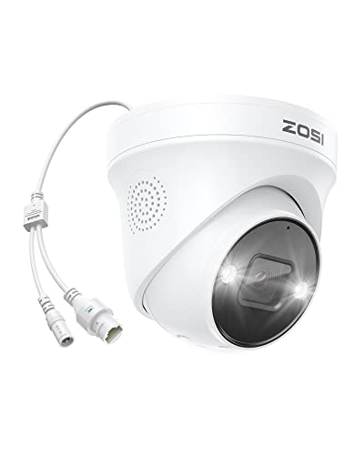 ZOSI 5MP PoE Überwachungskamera Aussen, IP Kamera mit Sternennachtsicht, KI Personen-/Fahrzeugerkennung, Zwei-Wege-Audio, SD Kartensteckplatz