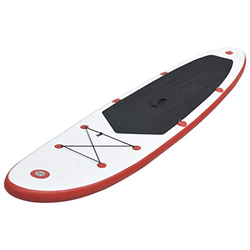 WELLIKEA Stand Up Paddle Surfboard SUP Aufblasbar Rot und Weiß