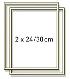 Schipper 605200762 Malen nach Zahlen, 2X Alurahmen 24 x 30 cm, goldglänzend ohne Glas für Ihr Kunstwerk, einfache Selbstmontage