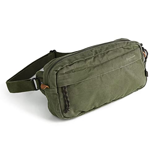 Gootium Herren Crossbody Pack - Canvas Daily Essentials Sling Bag Small Shoulder Rucksack, Oliv/Blatt für mich (Leaf It to Me), Medium, Sling Rucksäcke