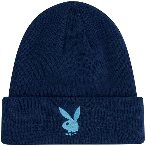 Concept One Playboy Beanie Mütze Cuffed Knit Winter Cap mit Logo, Marineblau, Einheitsgröße