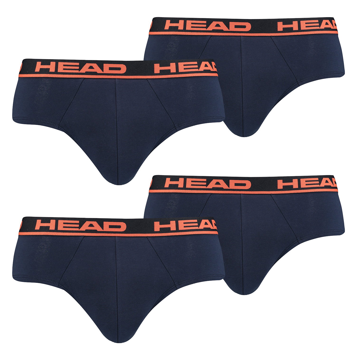 HEAD Herren Basic Brief Pant Slip Unterwäsche Unterhose 6 er Pack , Farbe:003 - Blue / Orange, Bekleidungsgröße:L