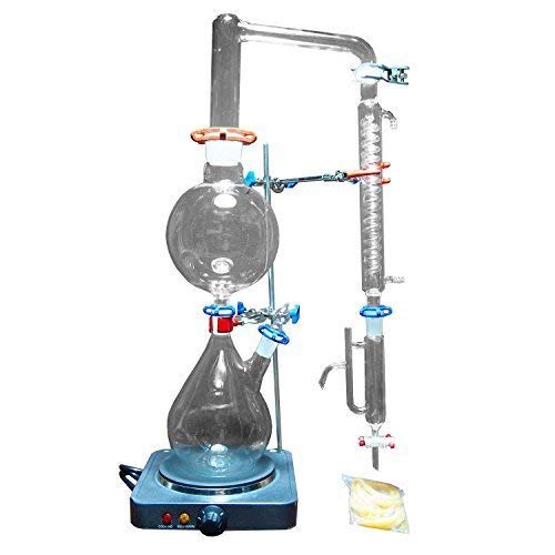 Ätherisches Öl 2000 ml Glaswaren-Set Wasser-Luftreiniger mit Heißofen-Graham-Kondensator
