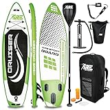 RE:SPORT SUP Board Set aufblasbar 305/320/366/380cm | Stand Up Paddle Board mit Zubehör | Paddling Surfbrett | Surfboard für Einsteiger & Fortgeschrittene (Grün, 305cm)