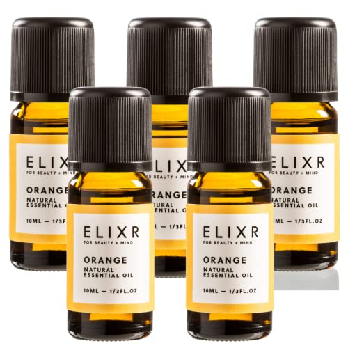 ELIXR – Orangenöl zur Raumbeduftung, für Aromatherapie & als Massageöl – 100% naturreines ätherisches Öl aus schonend gepressten Orangen – zertifizierte Naturkosmetik aus Deutschland (5x 10 ml)