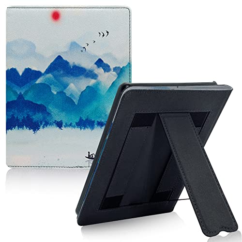 NBHHDH Landscape Stand Case Für 6,8"Kindle Paperwhite 11. Generation 2021 / Signature Edition Cover - Mit Auto Sleep/Wake Double Hand Strap/Stand, Kinder & Aldult, 11. Generation, 2021