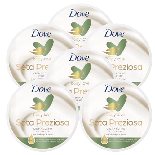 6 x Dove Nourishing Body Care wertvolle Seide NutriDuo Körpercreme für alle Hauttypen - 6 Dosen à 300 ml