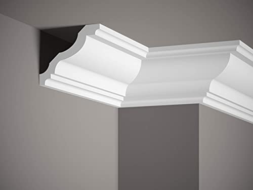 Mardom Deco Ceiling Strip I MDB158 I Polyurethane Premium Stucco Strip and Moulding Strip 240 cm x 10.5 cm x 12.5 cm