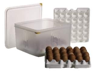 Eier-Box inkl. 8 Tabletts für die Lagerung von je 30 Eiern GN 2/3 - 10 tlg. Sparset