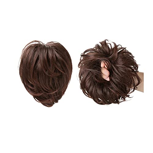 Glattes Haarknoten Haarteile Synthetisches Messy Bun mit elastischem Gummiband Pferdeschwanzverlängerung Damen Haarschmuck (Color : 4T33)