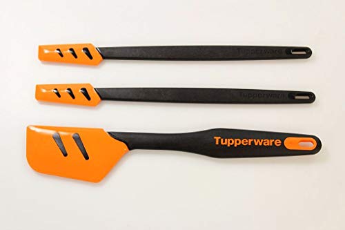 TUPPERWARE Griffbereit Top-Schaber schwarz-orange D167 + Kleiner D78 (2)