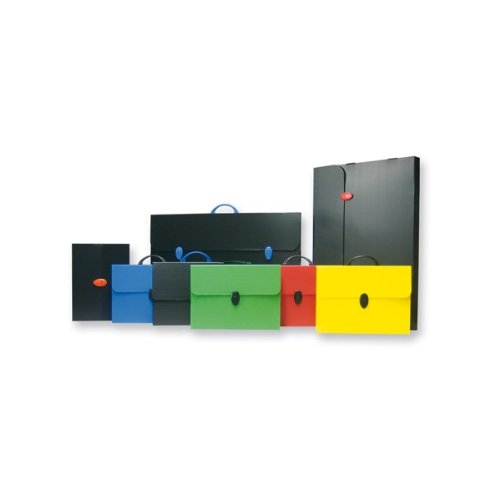 Favorit Koffer 'Every Line' aus Polypropylen, schwarz, Format 72 x 101 x 3 cm, zwei abgerundete Griffe und zwei farbige Verschlüsse, geeignet für Reihen von 60 cm