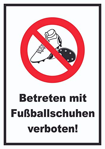 HB-Druck Betreten mit Fussballschuhen verboten! Schild A3 Rückseite selbstklebend