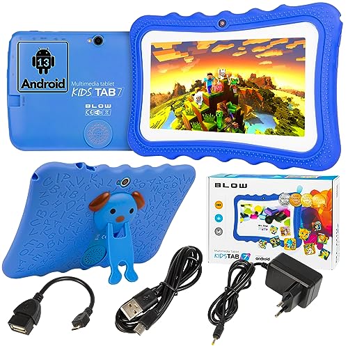Blow KidsTab7 Tablet für Kinder mit Schutzhülle Android-Betriebssystem 9.0 Go 7" Zoll 8GB 4x1,2 GHz Quad Core Wi-Fi (Blau)