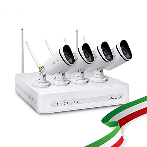 WiFi Videoüberwachungsset 8 Kanäle Foscam mit 4 Wireless Full HD 1080P IP-Kameras mit Mesh-System [Festplatte Nicht enthalten]