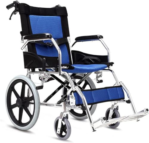 Faltbar Leicht Rollstuhl, Ultraleicht Reiserollstuhl, Klappbar Transportrollstühle Für Behinderte And Ältere, Belastbarkeit 100 Kg, Sitzbreite 44.5 Cm