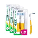 GUM BI-DIRECTION Interdentalbürsten/längerer Griff für eine einfache und gründliche Reinigung der Zahnzwischenräume / 3x 6 Stück (1.4mm)