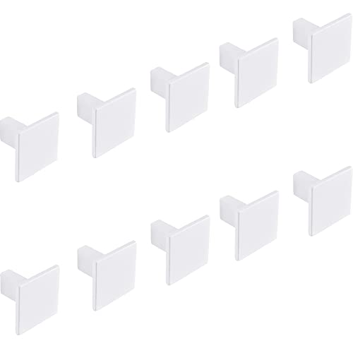 Gedotec Design Möbelknöpfe aus massivem Metall - Weiß matt | 10 Stück Schrankgriff modern | ROCK | Schrankknopf im klassik-look | Design-Knopf - 28 x 28 mm | Möbel-Knauf inkl M4 x 25 Möbelschrauben