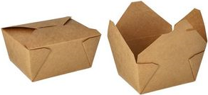 PAPSTAR Lunchbox pure, 750 ml, braun aus Pappe mit PLA-Beschichtung, maxinal einsetzbar bis - 1 Stück (85687)