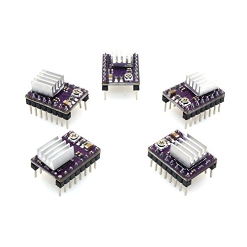 UEETEK 5 Stück DRV8825 Schrittmotor Treiber Modul 4-Layer mit Mini Kühlkörper für 3D-Drucker