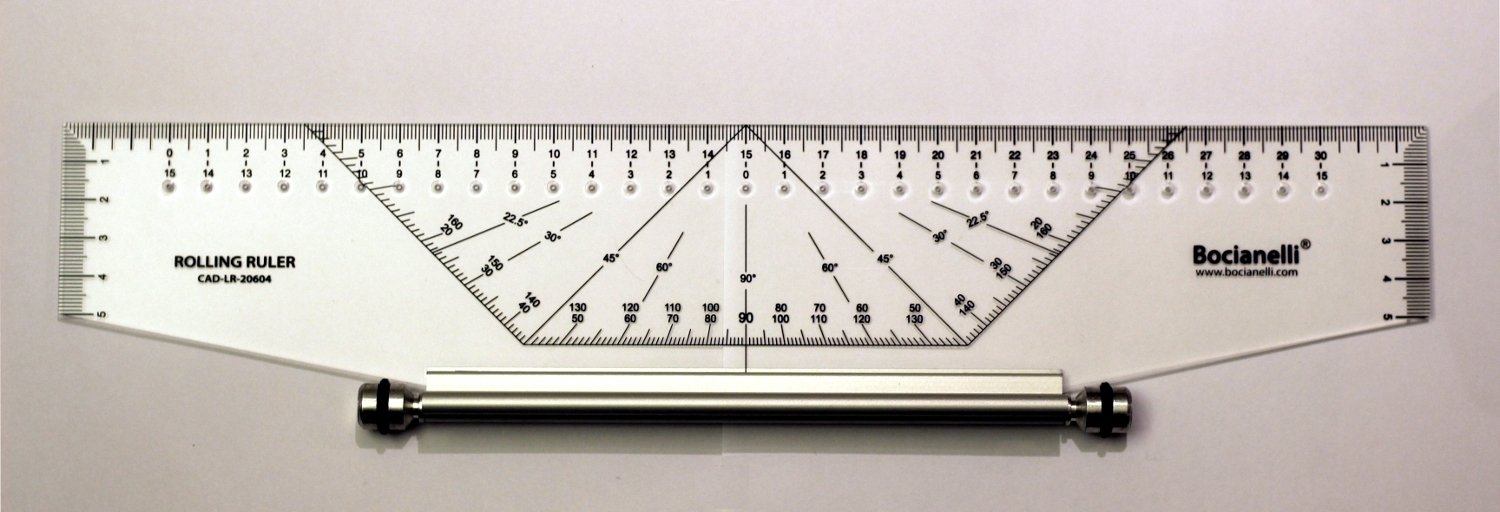 35 cm 350 mm Profi Lineal Roll-Lineal Parallel Rolllineal mit Winkelmesser Technisches Zeichnen Schule Büro Kunst Art
