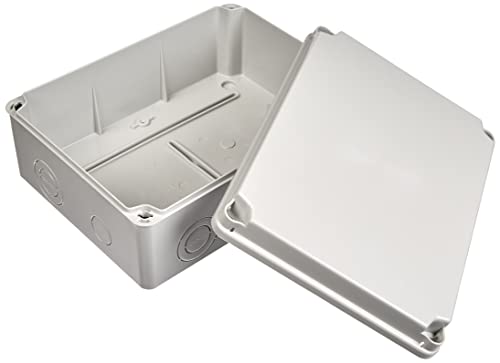 Ide IDE IP65-IP67 Wasserdichte Box mit mattem Deckel und vorgestanzten Eingängen, 180mm x 241mm x 95mm, grau, 1
